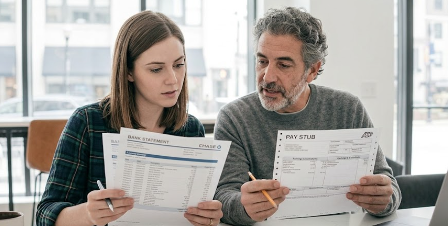 bank statement vs paystub