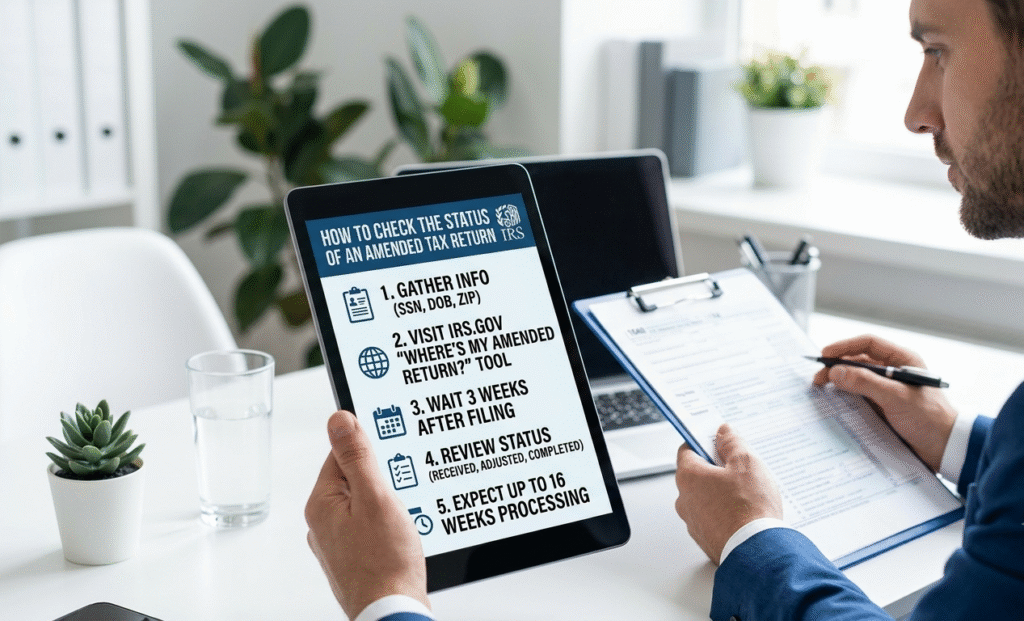 how to check the status of a amended tax return​
