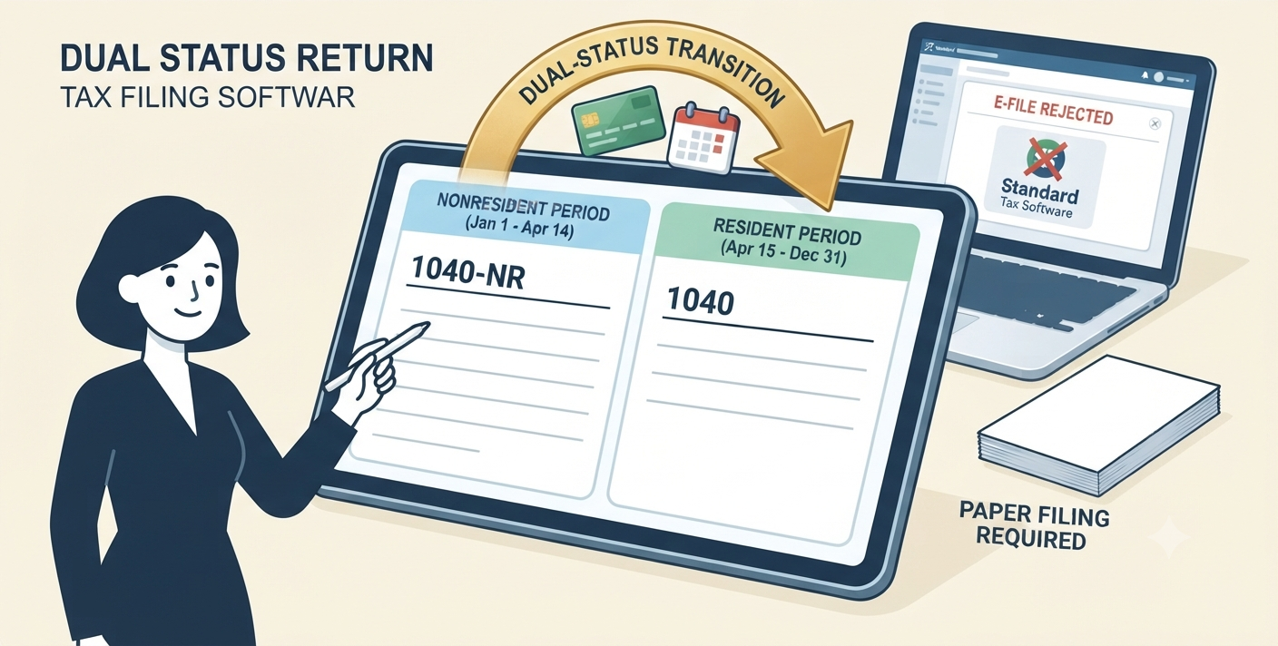 dual status return tax filling software